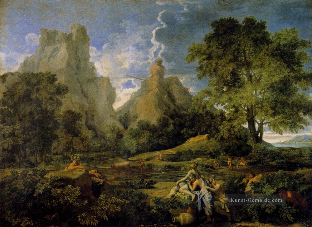 Nicolas Landschaft mit Polyphemus klassischen Nicolas Poussin Berg Ölgemälde